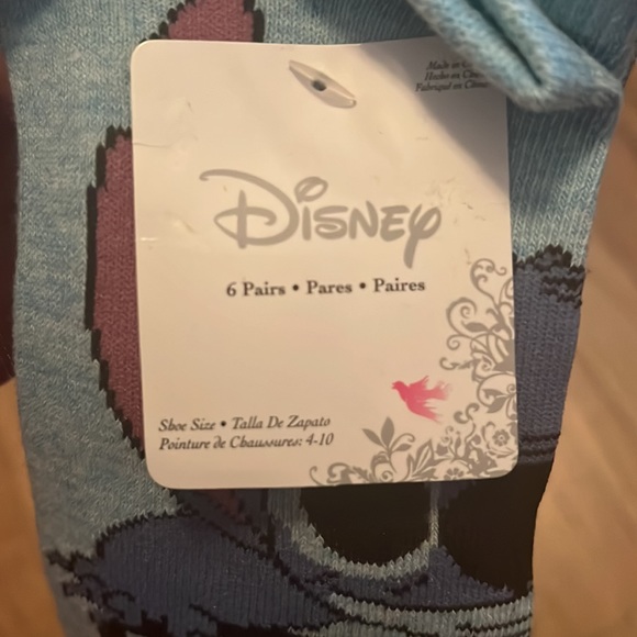 NEW WITH TAGS Disney Stitch Socks Pair of 6 Size 4-10 Women’s - Picture 5 of 6
